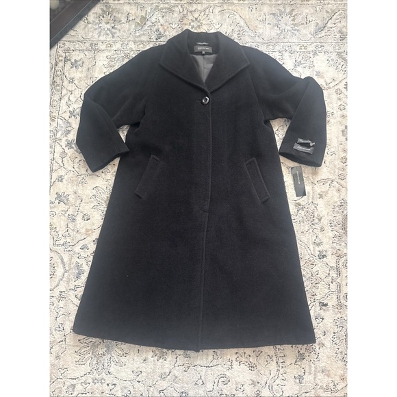 Jones New York Jackets & Blazers - NWT Jones New York Black Alpaca Wool Full Length Coat sz 16P